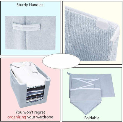 Cloth Organizer - Non Woven Foldable Cloth Organizer ( Pack of 3)